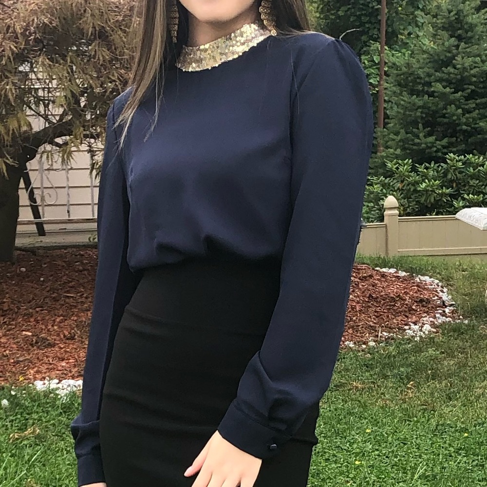 Navy blue blouse